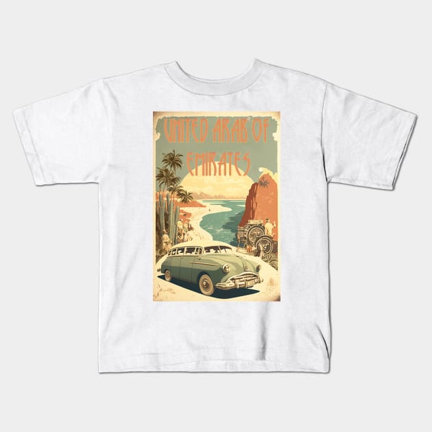 United Arab Of Emirates Vintage Travel Art Poster Kids T-Shirt by OldTravelArt